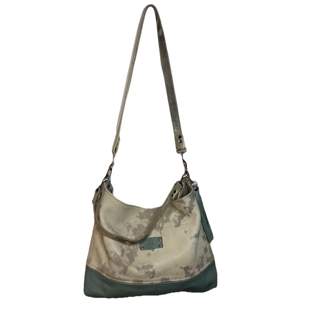Ma & Pembum custom leather purse sage and gray Crossbody shoulder bag